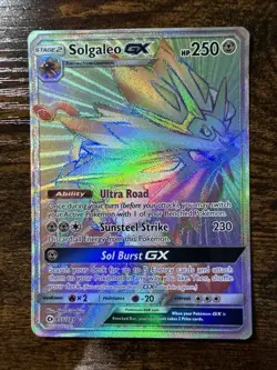 Pokemon TCG Solgaleo GX Holo Secret Rare Card Sun & Moon Base Set 155/149 - Image 1