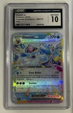 Glaceon EX Pokemon Card CGC 10 Gem Mint Holo Rare Prismatic Evolutions 26/131 - Image 1