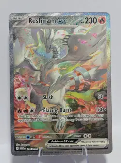 Pokemon TCG Reshiram EX English White Flare Card 166/086 Near Mint Condition - Image 1