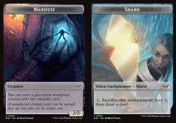 1x Manifest (18) // Shard (2) Token MTG Duskmourn: House of Horror NM Magic Regu - Image 1