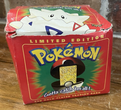Pokemon Togepi 23k Gold-Plated Sealed Burger King 1999 Card & Ball Red Box - Image 1
