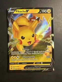 2020 Pokemon VIVID VOLTAGE PIKACHU V 43 /185 BATTLE ACADEMY STAMP Holo Art - Image 1