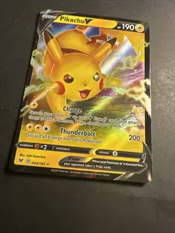 2020 Pokemon VIVID VOLTAGE PIKACHU V 43 /185 BATTLE ACADEMY STAMP Holo Art - Image 4