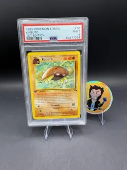 1999 Pokemon Fossil Kabuto 1st Edition PSA 9 MINT - Image 1
