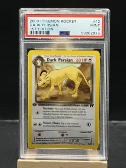 Dark Persian 42/82 1st Edition Uncommon Non Holo 2000 Pokemon Team Rocket PSA 9 - Image 1