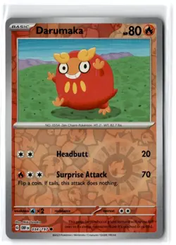 2023 Scarlet & Violet Series - Obsidian Flames Darumaka #34 Common Reverse Holo - Image 1