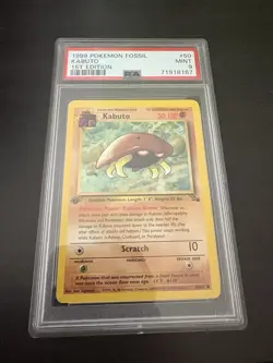 1999 POKEMON FOSSIL 1ST EDITION #50 KABUTO PSA 9 - Image 1