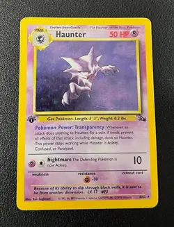 Pokemon TCG Fossil Haunter 6/62 1st Edition Holo Rare MP/HP WOTC Vintage - Image 1
