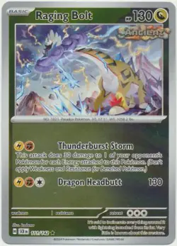 RAGING BOLT 111/142 STELLAR CROWN POKEMON (REVERSE HOLO, NM) - Image 1