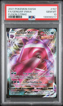 PSA 10 GENGAR VMAX 157/264 FULL ART FUSION STRIKE POKEMON 🌑 - Image 1