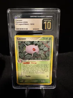 CGC 10 PRISTINE Pokemon Cascoon 30/92 Ex Legend Maker 2006 Card - Pop 18 - Image 1