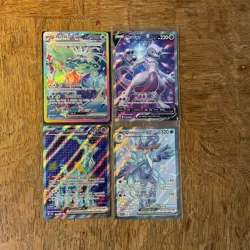 Pokemon TCG Full Art EX/V Lot of 4 Cards (Terapagos! Mewtwo! Quaquaval!) - Image 1