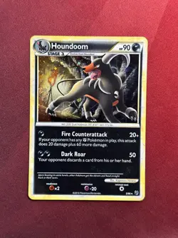 HOUNDOOM 5/90 Undaunted HOLO SWIRL HeartGold & SoulSilver Pokemon TCG card NM+ - Image 1