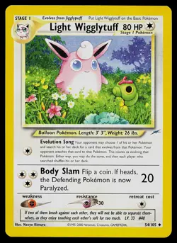 Pokemon Card - Light Wigglytuff Neo Destiny 54/105 Uncommon Non Holo - Image 1