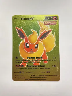 Flareon V 169/203 Single Strike Evolving Skies Rainbow Foil Fan Art Card NM - Image 1