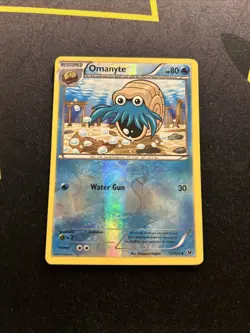 Omanyte 17/124 Reverse Holo LP -Vintage Pokemon Card- Fates Collide (7q) - Image 1