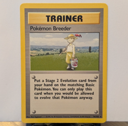 Pokemon Breeder 76/102 Base Set Non-Holo Rare 1999 WOTC Trainer Card - LP - Image 1