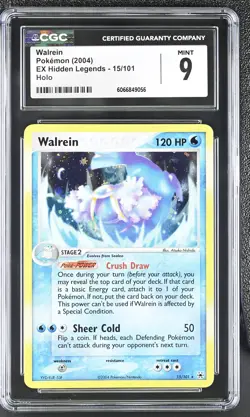 CGC 9 MINT Walrein 2004 EX Hidden Legends 15/101 Holo Pokemon Card - Image 1