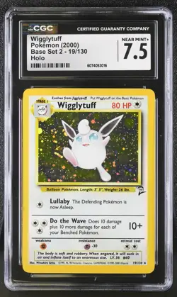 CGC 7.5 Wigglytuff 2000 Base Set 2 19/130 Holo Pokemon Card - Image 1