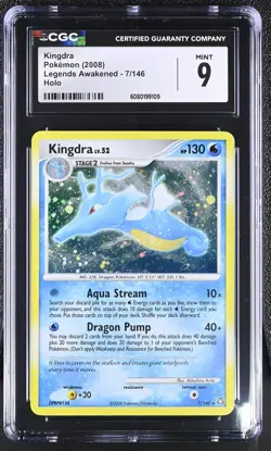 CGC 9 MINT Kingdra 2008 Legends Awakened 7/146 Holo Pokemon Card - Image 1