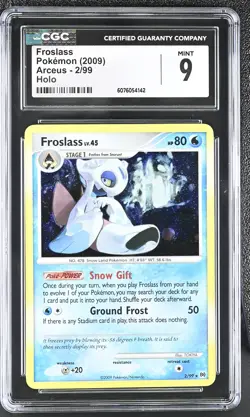 CGC 9 MINT Froslass 2009 Arceus 2/99 Holo Pokemon Card - Image 1