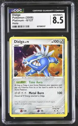 CGC 8.5 Dialga 2009 Platinum 6/127 Holo Pokemon Card - Image 1