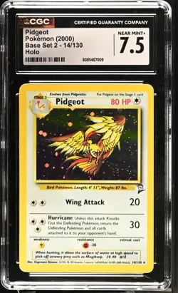 CGC 7.5 Pidgeot 2000 Base Set 2 14/130 Holo Pokemon Card - Image 1