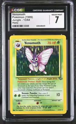 CGC 7 Venomoth 1999 Jungle 13/64 Holo Pokemon Card - Image 1