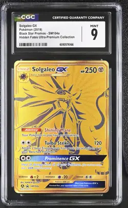 CGC 9 MINT Solgaleo GX 2019 Black Star Promos SM104a Pokemon Card - Image 1