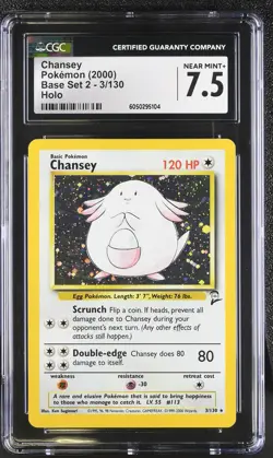 CGC 7.5 Chansey 2000 Base Set 2 3/130 Holo Pokemon Card - Image 1