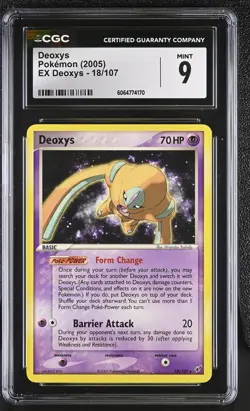 CGC 9 MINT Deoxys 2005 EX Deoxys 18/107 Pokemon Card - Image 1