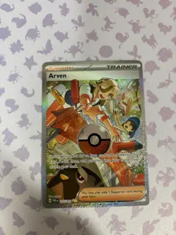 Arven Trainer Pokemon TCG Card Paldean Fates Sir 235/091 Full Art NM English - Image 1