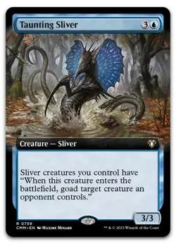 Taunting Sliver (Extended Art) #759 (NM) Commander Masters CMM Magic MTG - Image 1