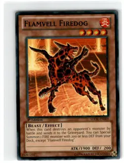 Yu-Gi-Oh! Flamvell Firedog Common SDOK-EN009 Lightly Played 1st Edition - Image 1