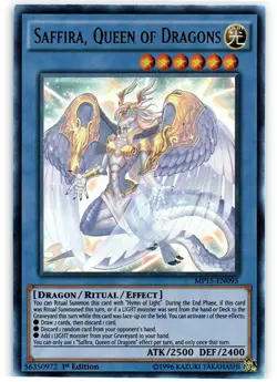 Yugioh! LP Saffira, Queen of Dragons - MP15-EN095 - Ultra Rare - 1st Edition Lig - Image 1