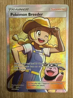 Pokemon Breeder - 73/73 - Pokemon Shining Legends Sun Moon Full Art Rare Card NM - Image 1