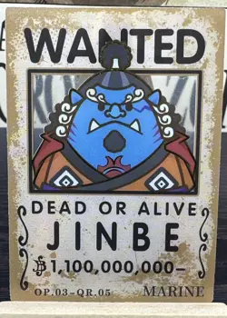 One Piece Wanted Poster Collectible Clear Cute Card Jinbe - Image 1