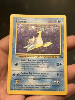 Pokemon TCG Lapras Fossil Holo Unlimited Rare Card 10/62 Vintage 1999 WOTC - Image 2