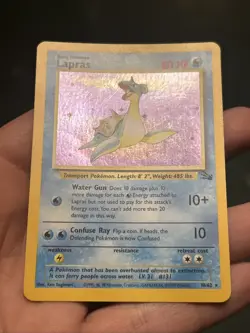 Pokemon TCG Lapras Fossil Holo Unlimited Rare Card 10/62 Vintage 1999 WOTC - Image 3