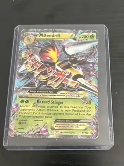 Pokemon Mega Beedrill EX Card XY158 Holo Promo Trading Card Game - Image 1