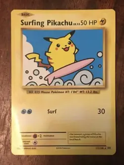 Surfing Pikachu - Rare - Pokemon Card - XY Evolution Set - 111/108 - Near Mint - Image 1