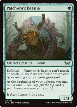 PATCHWORK BEASTIE x4 mtg NM-M Duskmourn: House of Horror 4 Unc - Image 1