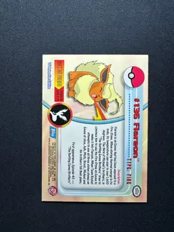 2000 Topps Pokemon TV Animation Edition Series 3 Non Holo #136 Flareon - Image 2