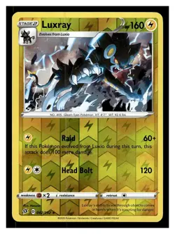 Pokemon Luxray Holo 062/192 Rebel Clash Reverse Holo - Image 1