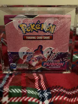 Pokemon TCG Fusion Strike Booster Box Sealed and In Acrylic Case - Image 1