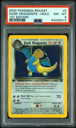 2000 POKEMON ROCKET 1ST EDITION #5 DARK DRAGONITE - HOLO PSA 8 - Image 1