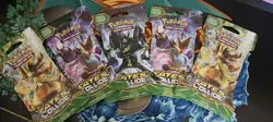 LOT OF five (5) Pokemon XY-Fates Collide Sleeved Booster Packs. Factory Sealed! - Image 1