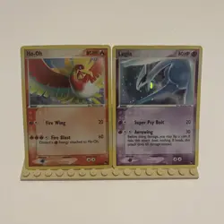 Pokemon TCG 2007 Lugia 2/17 & Ho-Oh 1/17 Pop Series (5) Holo Rare Card Played - Image 1