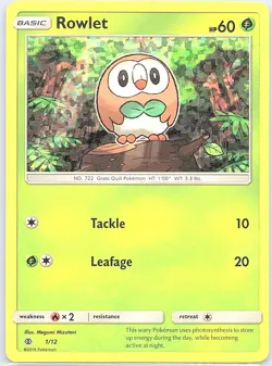 Rowlet - 1/12 Holo McDonald's Promos 2017 - Pokemon Card - NM - Image 1