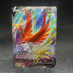 Pokemon TCG Ho-Oh v Silver Tempest Holo Ultra Rare Card 187/195 NM Condition - Image 1
